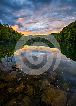 Scenic sunset, mountain lake, Kentucky