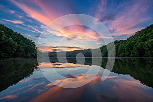 Scenic sunset, mountain lake, Kentucky photo