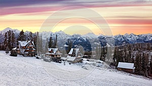 Scenic sunset over Tatra Mountains, Poland