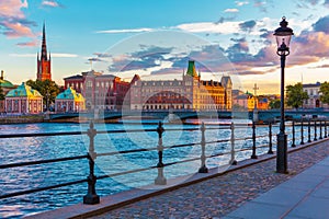 Scenic sunset in Stockholm, Sweden