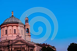 Bergamo - Scenic view of church Chiesa Prepositurale di Santa Maria Immacolata delle Grazie, Italy photo