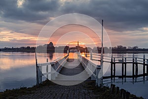 Scenic sunset view of the lake Veere Zeeland in the Netherlands