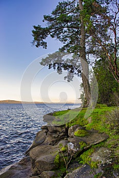 Scenic sunset view of the ocean from Roberts Memorial Park in Na