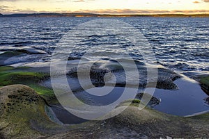 Scenic sunset view of the ocean from Roberts Memorial Park in Na