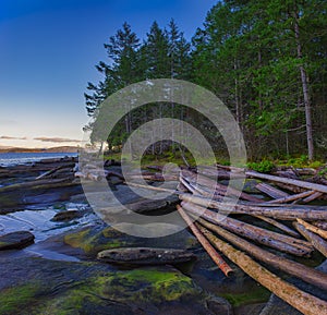 Scenic sunset view of the ocean from Roberts Memorial Park in Na