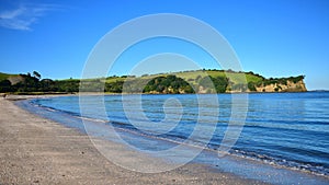 Scenic Te Haruhi Bay at Shakespear Regional Park