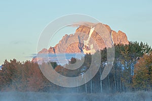 Scenic Teton Sunrise Fall Landscape