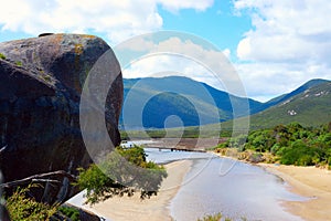 Scenic Tidal river at Wilson Promontory national park, Australia.