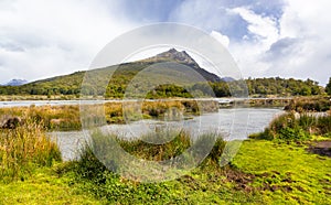 Scenic Tierra Del Fuego or Land of Fires National Park Landscape.