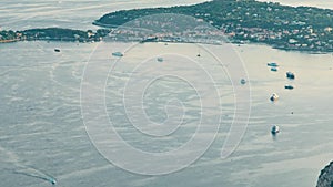 Scenic timelapse view of the Mediterranean coastline of the town of Eze village on the French Riviera