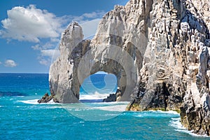 Scenic tourist destination Arch of Cabo San Lucas, El Arco, close to Playa Amantes, Lovers Beach known as Playa Del Amor photo