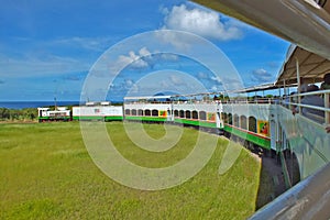 Scenic train tour St Kitts island Caribbean