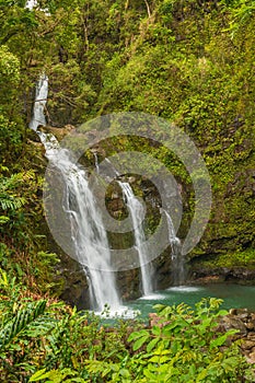 Scenic Triple Maui Waterfall