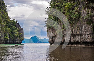 Scenic tropical island landscape, El Nido, Palawan, Philippines