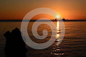 Scenic tropical sunset. Boracay Island. Aklan. Western Visayas. Philippines