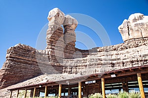 Built under the twin rocks of Arches National Park.