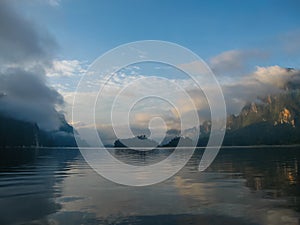 Scenic and unique landscape at Chieou Laan lake, Thailand