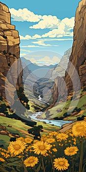 Scenic Valley: A Digital Painting Inspired By Chris Samnee\'s Style