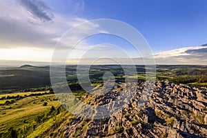 Scenic view of Abtsrodaer Kuppe, Wasserkuppe, Poppenhausen, Rhon Mountain Range, Hesse, Germany