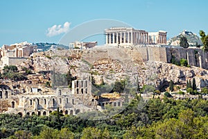 Scenic view of the Acropolis of Athens, Greece