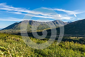 Scenic view of Alaskan Flattop Glen Alps in Summer