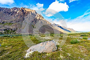 Scenic view of Alaskan Flattop Glen Alps in Summer