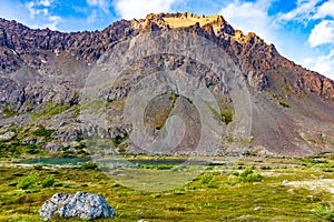 Scenic view of Alaskan Flattop Glen Alps in Summer