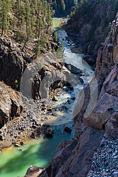 Scenic view of Animas River in Durango, Colorado photo