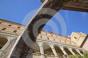 Scenic view of an architectural arch in Assisi town