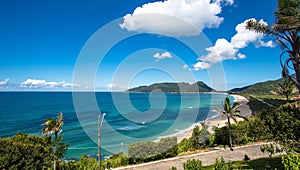 Scenic view of Armacao Beach in Florianopolis, Santa Catarina, Brazil