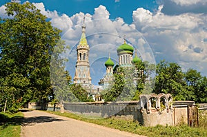 Scenic view of Assumption of the Virgin Mary Cathedral in Bila Krynytsia village, Chernivtsi region, Ukraine