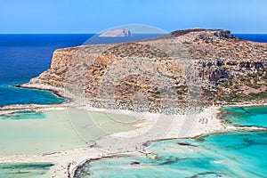 Scenic view of Balos bay on Crete island, Greece.