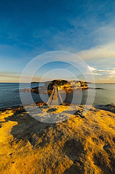 Scenic view of Bare Island, La Perouse, Sydney, Australia during the golden hour