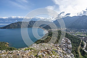 The Scenic view of  Bay of Adrasan from the Adrasan Castle.