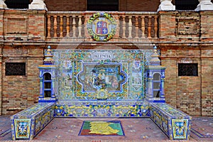 Scenic view of Beautiful architecture Plaza de Espana Spainish Square in Maria Luisa Park, Seville,