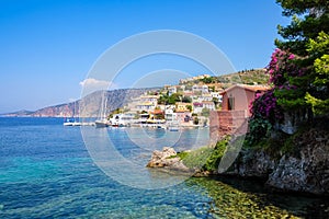 Scenic view of beautiful fisherman village Asos in Kefalonia