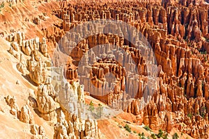 Scenic view of beautiful red rock hoodoos and the Amphitheater from Sunset Point, Bryce Canyon National Park, Utah, United States