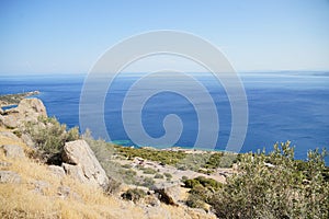 Scenic view from Behramkale in Canakkale Assos