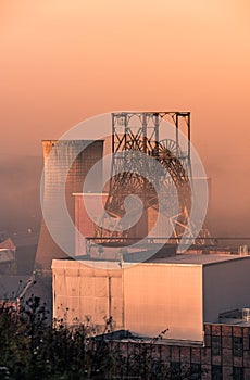 Scenic view of Beringen coal mine series limburg Belgium during sunset