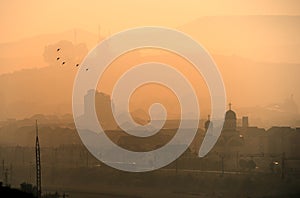 Scenic view of Blaj Romania during sunrise