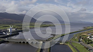 scenic view of Blennerville windmill on The Dingle peninsula in County Kerry, Ireland