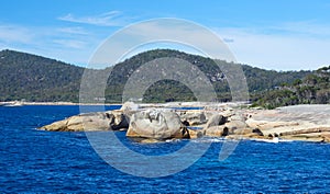 Scenic view of the blowhole at Bichino at Bay of Fires Tasmania.