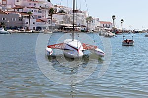 Scenic view of boats in Ferragudo, Algarve