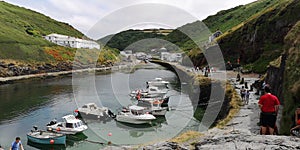 Scenic View of Boats Moored in Boscastle Harbour in August 2018