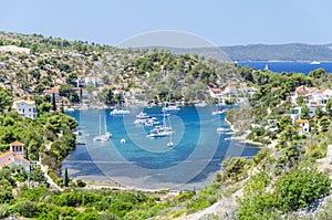 Scenic view on Bobovisca located on the west coast of Brac island, Croatia