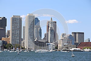 Scenic view of the Boston Harbour Skyline.