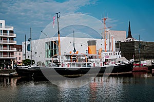 Scenic view of Bremerhaven Harbor in Germany