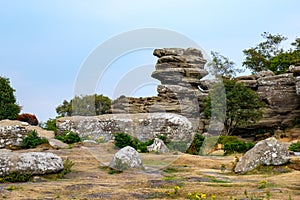 Scenic view of Brimham Rocks in the Yorkshire Dales