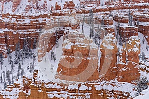 Scenic view of Bryce Canyon National Park in winter