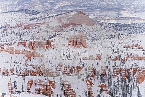 Scenic view of Bryce Canyon National Park in winter